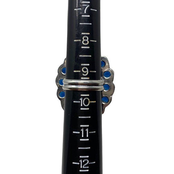 🛑SOLD🛑 Sterling Silver 925 Blue Topaz and Turquoise Ring - Picture 6 of 6